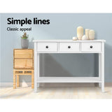 NNEDSZ Hallway Console Table Hall Side Entry 3 Drawers Display White Desk Furniture