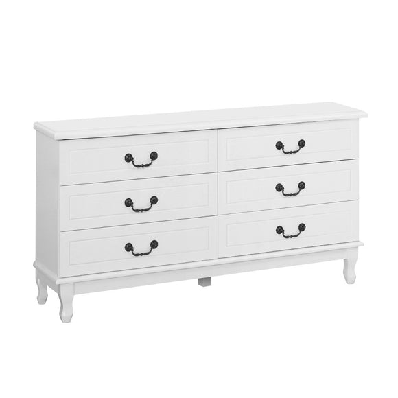 NNEDSZ Chest of Drawers Dresser Table Lowboy Storage Cabinet White KUBI Bedroom