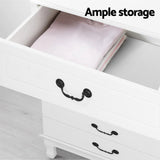 NNEDSZ Chest of Drawers Dresser Table Lowboy Storage Cabinet White KUBI Bedroom