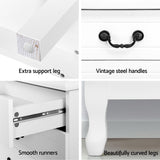NNEDSZ Chest of Drawers Dresser Table Lowboy Storage Cabinet White KUBI Bedroom