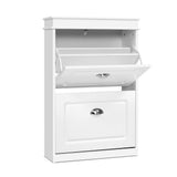NNEDSZ Shoe Cabinet Shoes Storage Rack White Organiser Shelf Cupboard Drawer 12 Pairs
