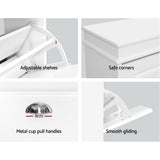 NNEDSZ Shoe Cabinet Shoes Storage Rack White Organiser Shelf Cupboard Drawer 12 Pairs
