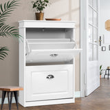NNEDSZ Shoe Cabinet Shoes Storage Rack White Organiser Shelf Cupboard Drawer 12 Pairs