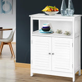 NNEDSZ Buffet Sideboard Cabinet Kitchen Bathroom Storage Cupboard Hallway White Shelf