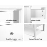 NNEDSZ 4 Chest of Drawers Tallboy Storage Cabinet Bedside Table Dresser White