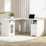 NNEDSZ Corner Computer Desk Office Study Desks Table L-Shape Drawers Tables