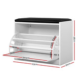 NNEDSZ Shoe Cabinet Bench Shoes Storage Rack Organiser Drawer White 15 Pairs
