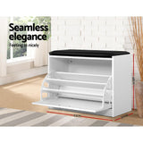NNEDSZ Shoe Cabinet Bench Shoes Storage Rack Organiser Drawer White 15 Pairs