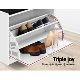 NNEDSZ Shoe Cabinet Bench Shoes Storage Rack Organiser Drawer White 15 Pairs