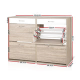 NNEDSZ 2 Tier Shoe Cabinet - Wood