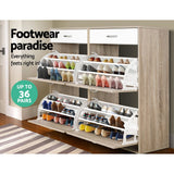 NNEDSZ 2 Tier Shoe Cabinet - Wood