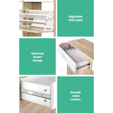 NNEDSZ 2 Tier Shoe Cabinet - Wood
