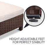 NNEMB 4 Seater Modular Outdoor Lounge Setting w/ Coffee Table-Brown