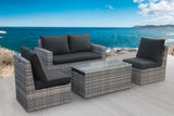 NNEMB 6 Seater Modular Outdoor Lounge Setting incl. Coffee Table-Ottomans-Grey