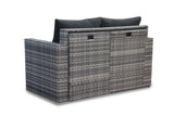 NNEMB 6 Seater Modular Outdoor Lounge Setting incl. Coffee Table-Ottomans-Grey
