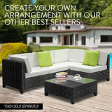 NNEMB 1pc Outdoor Modular Wicker Lounge Chair-Black