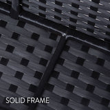 NNEMB 1pc Outdoor Modular Wicker Lounge Chair-Black