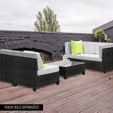 NNEMB 1pc Outdoor Modular Wicker Lounge Chair-Black