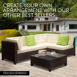NNEMB 1pc Outdoor Modular Wicker Lounge Chair-Brown