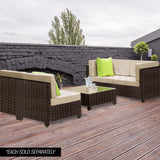 NNEMB 1pc Outdoor Modular Wicker Lounge Chair-Brown