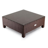 NNEMB 1pc Outdoor Wicker Coffee Table-Brown