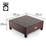 NNEMB 1pc Outdoor Wicker Coffee Table-Brown