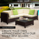 NNEMB 1pc Outdoor Wicker Coffee Table-Brown