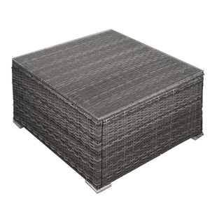 NNEMB 1 Piece Outdoor Wicker Coffee Table-Grey
