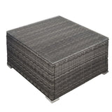 NNEMB 1 Piece Outdoor Wicker Coffee Table-Grey