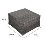 NNEMB 1 Piece Outdoor Wicker Coffee Table-Grey