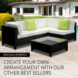 NNEMB 1pc Outdoor Ottoman Wicker Foot Stool-Black