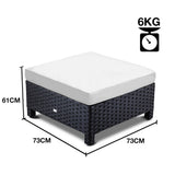 NNEMB 1pc Outdoor Ottoman Wicker Foot Stool-Black