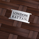 NNEMB 1pc Outdoor Ottoman Wicker Foot Stool-Brown