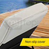 NNEMB 2pc Premium Outdoor Sun Lounge-Black with Light Cushions