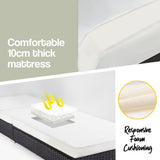 NNEMB Premium Outdoor Sun Lounge Pool Wicker Furniture Bed Black-Light Cushions