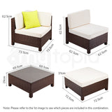 NNEMB 4 Seater Modular Outdoor Lounge Setting incl. Coffee Table-Ottoman-Brown