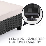 NNEMB 6 Seater Modular Outdoor Lounge Setting incl. Ottoman-Black