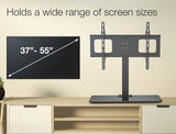NNEMB TV Stand for 37-55 Inch Television Screens Adjustable Height Universal VESA Holds 50kg Black