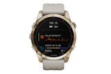 NNEKG fēnix® 7S Sapphire Solar Cream Gold Titanium with Light Sand Band Multisport GPS Watch