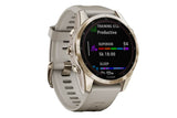 NNEKG fēnix® 7S Sapphire Solar Cream Gold Titanium with Light Sand Band Multisport GPS Watch