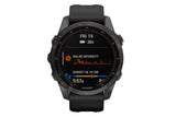 NNEKG fēnix® 7S Sapphire Solar Carbon Gray DLC Titanium with Black Band Multisport GPS Watch