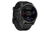 NNEKG fēnix® 7S Sapphire Solar Carbon Gray DLC Titanium with Black Band Multisport GPS Watch