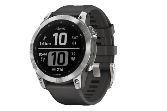 NNEKG fēnix® 7 Silver with Graphite Band Multisport GPS Watch