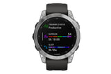 NNEKG fēnix® 7 Silver with Graphite Band Multisport GPS Watch