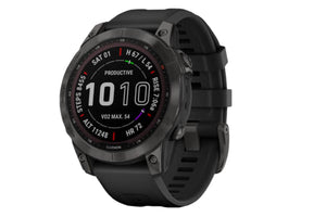 NNEKG fēnix® 7 Sapphire Solar Carbon Gray DLC Titanium with Black Band Multisport GPS Watch