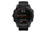 NNEKG fēnix® 7 Sapphire Solar Carbon Gray DLC Titanium with Black Band Multisport GPS Watch