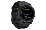 NNEKG fēnix® 7 Sapphire Solar Carbon Gray DLC Titanium with Black Band Multisport GPS Watch