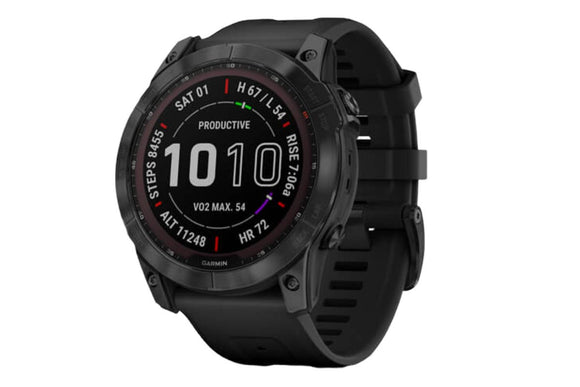 NNEKG fēnix® 7X Sapphire Solar Black DLC Titanium with Black Band Multisport GPS Watch