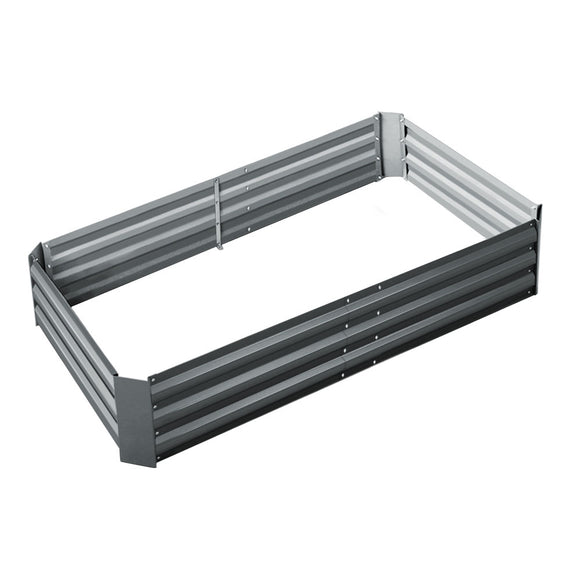 NNEDSZ Fingers 150 x 90cm Galvanised Steel Garden Bed - Aliminium Grey