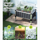 NNEDSZ Garden Bed Galvanised Steel Raised Planter Vegetable 80x49x74cm